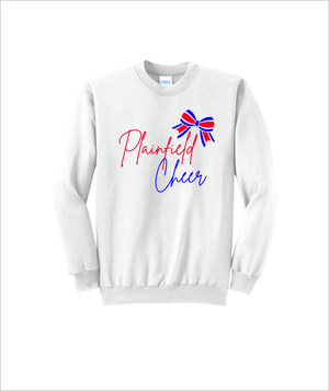 PLAINFIELD CHEER POM WHITE CREW NECK - YSD