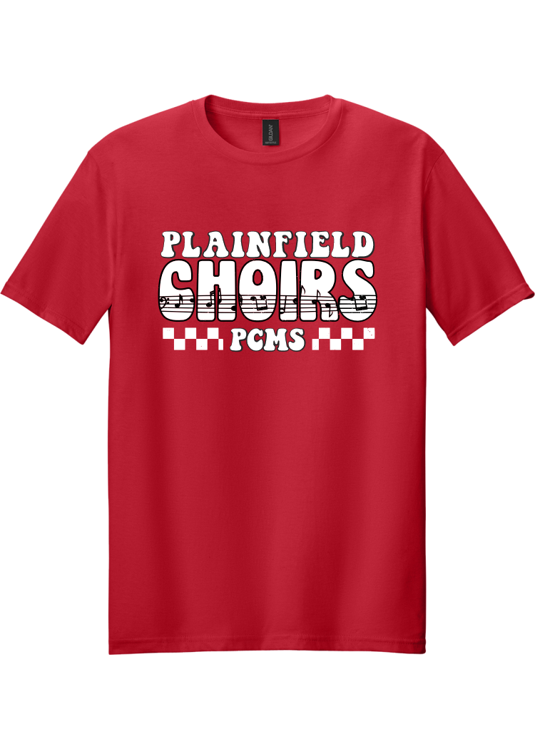 Plainfield Middle School Choirs Checkered T-shirt